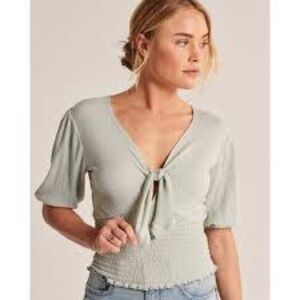 Abercrombie & Fitch Sage Tie-Front Blouse